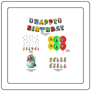 【JJ HOME】Mario Party Supplies Set/Mario Theme Party Decoration/Event Kit/Birthday Ornament