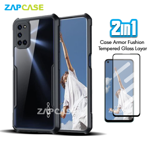 Casing Oppo A52 A92 Armor Fushion Case Free Tempered Glass