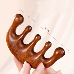 Allieuka Guasha Comb Sandalwood Scalp Massager Manual Scraping Tool Relaxation Rumah Tangga Natural Wood