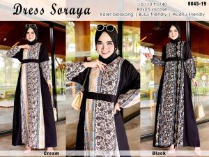 Gamis Dress Wanita soraya ada 2 warna bahan rayon viscose ld110cm