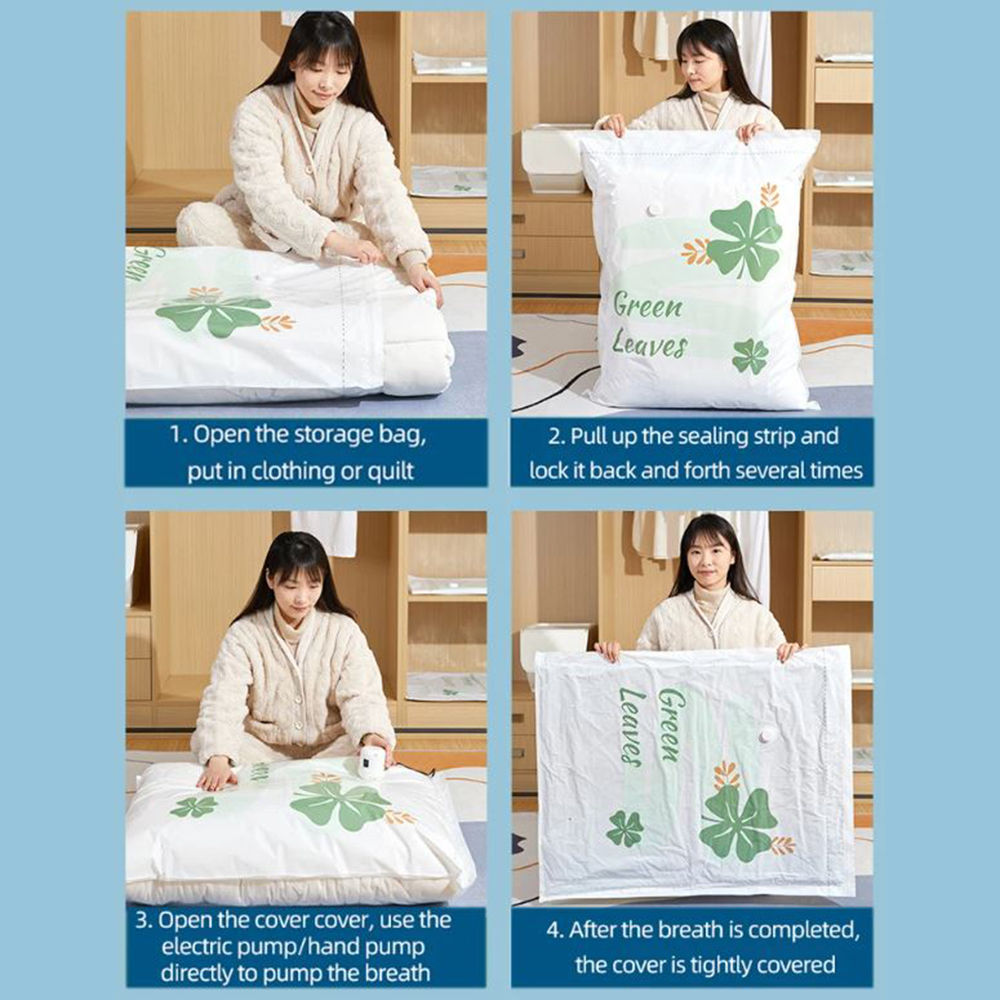 Vacuum Compression Storage Bag, Plastic Organizer For Quilt & Clothes, Travel Luggage Use
_voghion.com