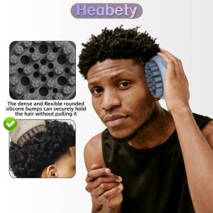 Heabety Silicone Hair Curly Twist Magic Barber Brush African Coil Wave Dread Natural Hair Brush Hair Style Tool Salon Accessories