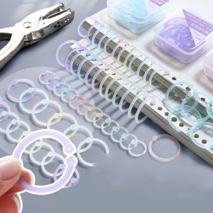 LEIFNYDI มัลติฟังก์ชั่นการใช้งาน สีสันสดใส 15 20 25มม. อุปกรณ์สำนักงานโรงเรียน ห่วงยึดหนังสือ ไดอารี อุปกรณ์ผูกเน็คไท อัลบั้มที่ดีที่สุด วงแหวนวงกลม ห่วงยึด DIY แหวนใบหลวม ห่วงยึดกระดาษ