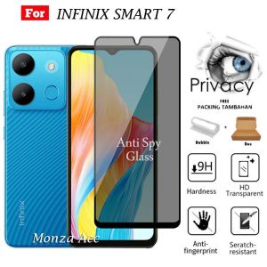 Tempered Glass Privacy Infinix Smart 7 Anti Pecah 100% Layar Ceramic Anti Spy Full Layar