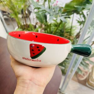 Bộ Bát Đĩa Gốm Sứ Decor Bát Ăn Cơm Bát Ăn Chè Chén Dĩa Dễ Thương Chảo Béo Dưa Hấu kèm thìa Xinh Yêu Dễ Thương