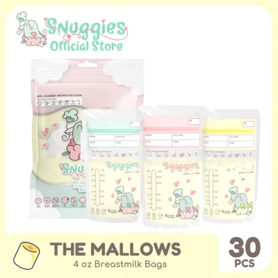 Snuggies 4oz BPA Free Leak Proof w/ Thermal Sensor Breastmilk Storage Bag (Mallows Edition)