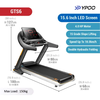 YPOO GTS6 Smart Treadmill Running Machine Home Gym Exercise Fitness Equipment Treadmill Pintar 智能跑步机