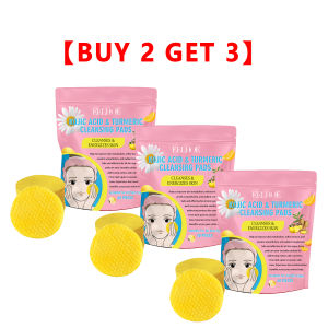 Eelhoe Kojic Acid Turmeric Cleansing Pads Turmeric Kojic Acid Pads Deep Cleanses Facial Skin Refreshing and Balanced Oil Skincare Brightening (40 pcs)