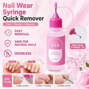 Press On Nail Glue Remover Wearable Nail Remover Liquid Syringe Design Fast Acting Nail Tips Adhesive Remover Manicure Beauty Tool