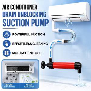 🚀 Air Conditioner Drain Cleaning Pump/Manual Suction Tool/Clog Remover For Home Durable Plastic/Handheld Design For Easy Use/Lightweight - Air Conditioner Drain Cleaning Pump