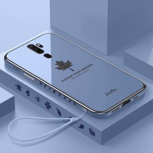 PROMO Case Maple OPPO A5 A9 softcase Silikon Motif Daun BONUS Tali Strap