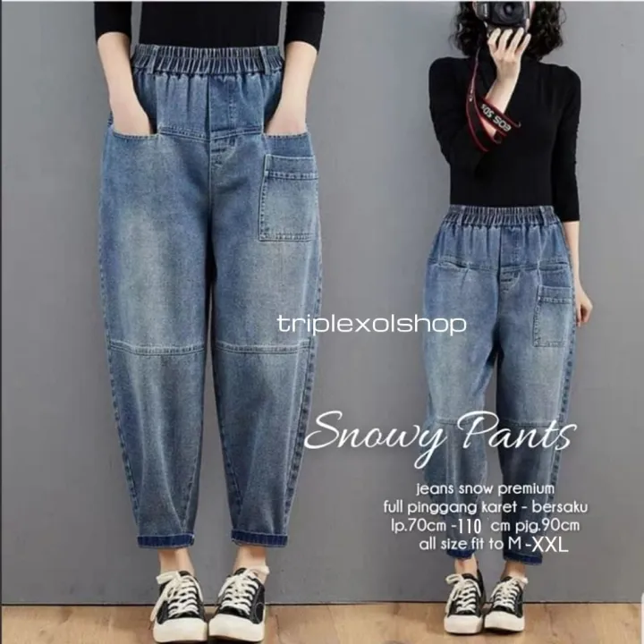 XXX%20Celana%20Jeans%20Monica%20Baggy%20Pants%20Snow%20Allsize%20Pinggang%20Karet%20-%20Image%208