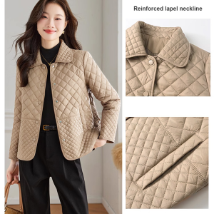 Womens Lightweight Down Jacket Short Fashionable Cotton-Padded Winter Coat Thickened Warm Outerwear for Autumn