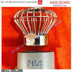 Cầu chắn rác lưới đế thấp KAG-QC403-ống D114 Cầu thoát nước mưa SUS304 inox dày cao cấp