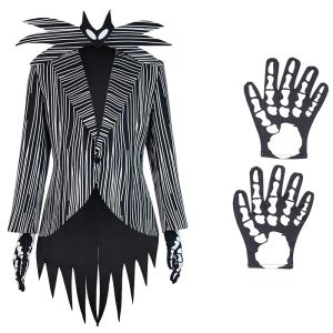 Jack Cosplay Skellington Cosplay Costume for Men Fantasia Jacket Pants Outfit Man Halloween Carnival Party Disguise Suit2026