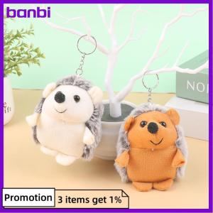banbi Cute Hedgehog Plush Toy Cartoon Animal Pendant Soft Stuffed Doll Keychain Backpack Car Bag Key Ring Decor Kid Gift