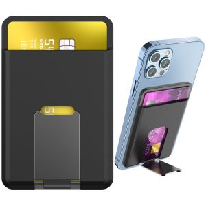 INOVAGEN Snap On Magnetic Phone Stand&Wallet With Card SlotPortable Foldable Mag-Safe Phone Holder