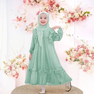 Gamis felia kids3-11 tahun maxi gamis anak perempuan 3-5 tahun / gaun pesta anak / maxi tile anak perempuan / gamis anak / gaun kondangan anak perempuan
