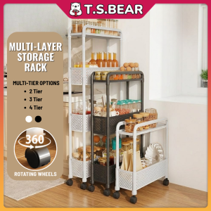 Multi-Layer Kitchen Storage Rack Narrow Shelf Trolley Bathroom Organizer Troli Dapur Rak Tandas Beroda Rak Nipis KH07