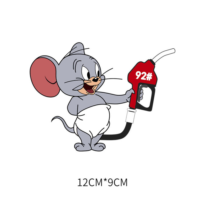 [MENGYUR] Tom And Jerry Cartoon Cute Car Stickers Reflective Fuel Tank ...