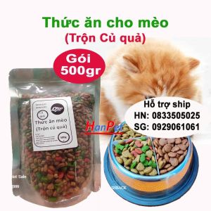 Orgo 500 trộn- Hạt cho mèo thức ăn trộn thịt sấy cat eye catsrang