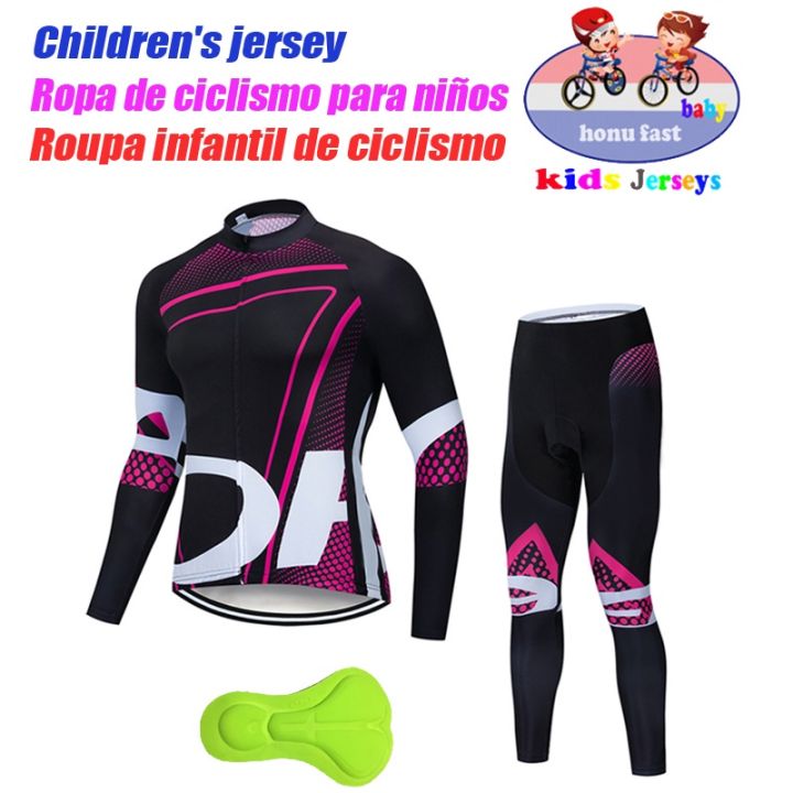 Bib Shorts Kids Long Sleeve Cycling Jersey Movistar Cycling