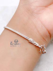 เงินแท้ 925/ สร้อยข้อมือเงินแท้ ลายสี่เสาหัวจรวด หนา 3 มิล