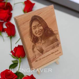 wooden Engraved Plaque Personalize Photo and Text on wood Frame