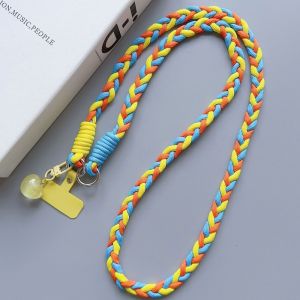SIMPLETEN Nylon Braided Phone Lanyard Detachable Anti-lost Shoulder Strap Universal Colorful Crossbody Hanging Rope Phone Charm Accessories