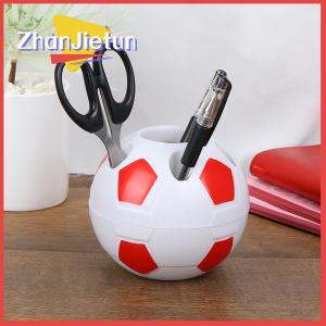 zhanjietun 1pc Soccer Ball Shaped Toothbrush Pen Pencil Holder Desktop Rack Student Gift