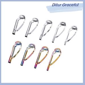 Ditur 1pc Sliver Rainbow Top Tip Guide Ring Free of Tangle for Spinning Casting Fishing Rod