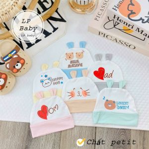 (MS234)Mũ cho bé sơ sinh chất liệu peptit tai thỏ cho bé yêu