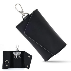 Genuine Leather Keychain Men Women Key Holder Organizer Pouch Cow Split Car Key Wallet Housekeeper Key Case Mini Card Bag