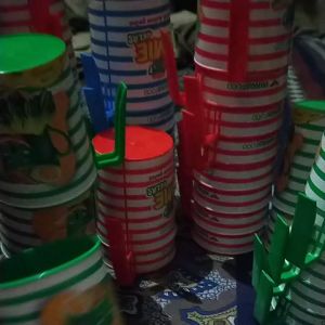 [PROMO ISI 12 PCS ] Souvenir Cangkir Plastik Gagang Gelas Minum Gelas Plastik Murah