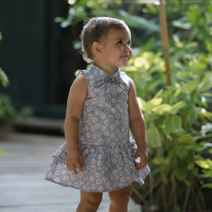 LEWIS EMMA - Moon Qipao Dress (6 Bulan - 1 Tahun) Dress Bayi Perempuan Tanpa Lengan