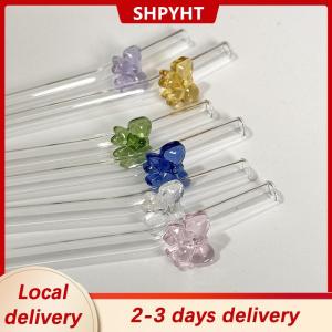 [COD] SHPYHT Local delivery Ship within 24 hours 1pc 8mm Glass Straw Reusable Drinking Straws Cute Butterfly Heat-Resistant Straw For Festival Party Wedding Cocktail Bar Beachs