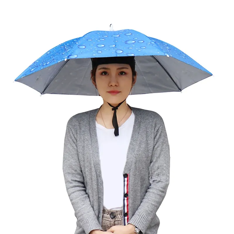Pink Doll 1Pc Portable Outdoor Foldable Sun Rain Umbrella Hat Headwear Cap  Head For Fishing Beach Head Hats