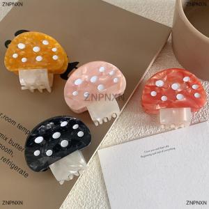 [COD] ZNPNXN Cute Mushroom Shape Small Hair Claw Fashion Creative Acetate Hair Clip Lovely Plants Shark Clips For Girl Hair Accessories