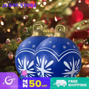 【New Arrival】 Large 60CM Inflatable Christmas Ball for Outdoor Yard Decor and Holiday Festive Decorations