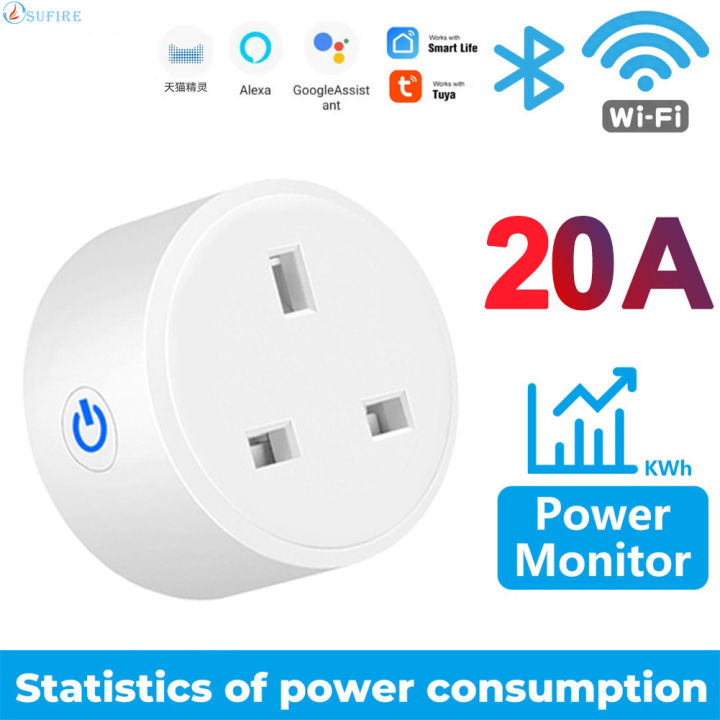 Smart UK Standard 16/20A Smart Wifi Plug Tuya WiFi Socket Adapter