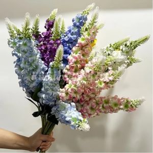 5-Fork Hyacinth Artificial Flower Home Silk Flower Decoration Photography Prop Flower Arrangement for Living Room Wedding