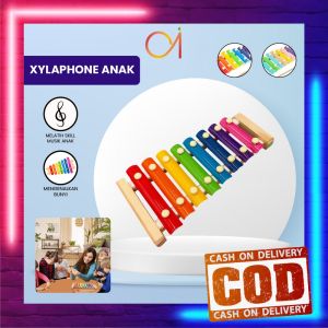 AI-M328 Mainan Edukasi Musik Anak Silofon Children Wooden Music Toys Import / Mainan Kolintang Alat Musik Pukul Anak Xylaphone Kayu Rainbow
