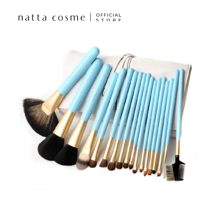 CERRO QREEN Professional Makeup Brush Set Sky Blue (18pcs) Lazada
