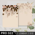(100 PCS) PRO 022 Varian 1 Lembar 2 Sisi - Cetak Undangan Pernikahan Murah. 