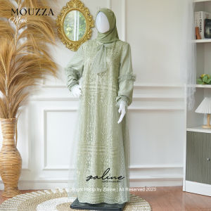 Dress Lebaran Idul Fitri Sage Green 3in1 Set Outer Long Cardigan Model Terbaru Gaun Hari Rayya Series Elegant | Outfit Gamis Premium Lamaran Brismaid Remaja | Gamis Jumbo Mewah Pesta Kondangan Aqiqah Model Kekinian