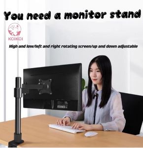 Monitor Stand Single Arms Desk Mount Heavy Duty Fully Adjustable Fits One LCD LED Screens up to 32inch