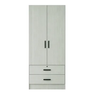 Living Mall KENNA 2 Open Door Wardrobe With 2 Drawers in 2 Colours - Fre Installation