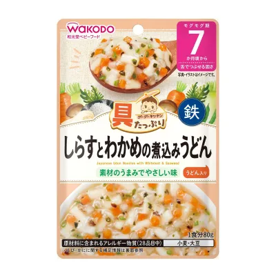 Wakodo Food Pouch - Japanese Udon Noodles with Whitebait & Seaweed (7 Months +)