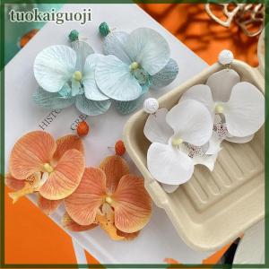 tuokaiguoji Simulated Flower Butterfly Orchid Earrings Beach Jewelry Alloy Flower Drop Earrings Jewelry Accessories Korean Style