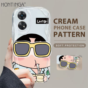 (With Free Holder) Hontinga Casing Case For OPPO A6 Pro 5G 4G A5 A5i Pro 5G 4G Reno 14 Pro 14F Reno14 F Pro 5G Case Cute Anime Crayon Shin-chan Soft Silicone Wavy Rubber Cases Phone Case Softcase Casing